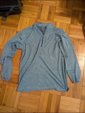 Lululemon Light Blue Heather Quarter-Zip Performance Pullover